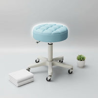 Back Support Height Adjustable Salon Stool Easy to Clean Backrest Rolling Stool Heavy Duty Round Salon Chair for Hair Stylists, Nail Technicians, Barbers