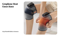 2 Pieces Heating Function Electric Knee Massager Infrared Heat Heated Vibrating Joint Wrap Adjustable Intensity Personal Care Appliance Ergonomic Design for Seniors, Middle-Aged Adults, Athletes, Home, Relaxation, Office, Travel