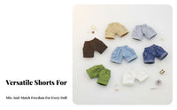 OB11 Doll Clothes Miniature Utility Shorts Functional Pockets Elastic Waist for Hobbyists, Display
