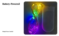 Christmas LED Copper Wire Fairy Lights, Button Battery, Cake Flower Gift Box Decor