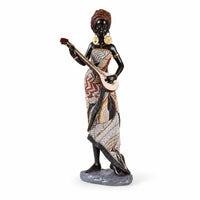 Figurine with Musical Instrument Slender Woman Statue Artistic for Entryway