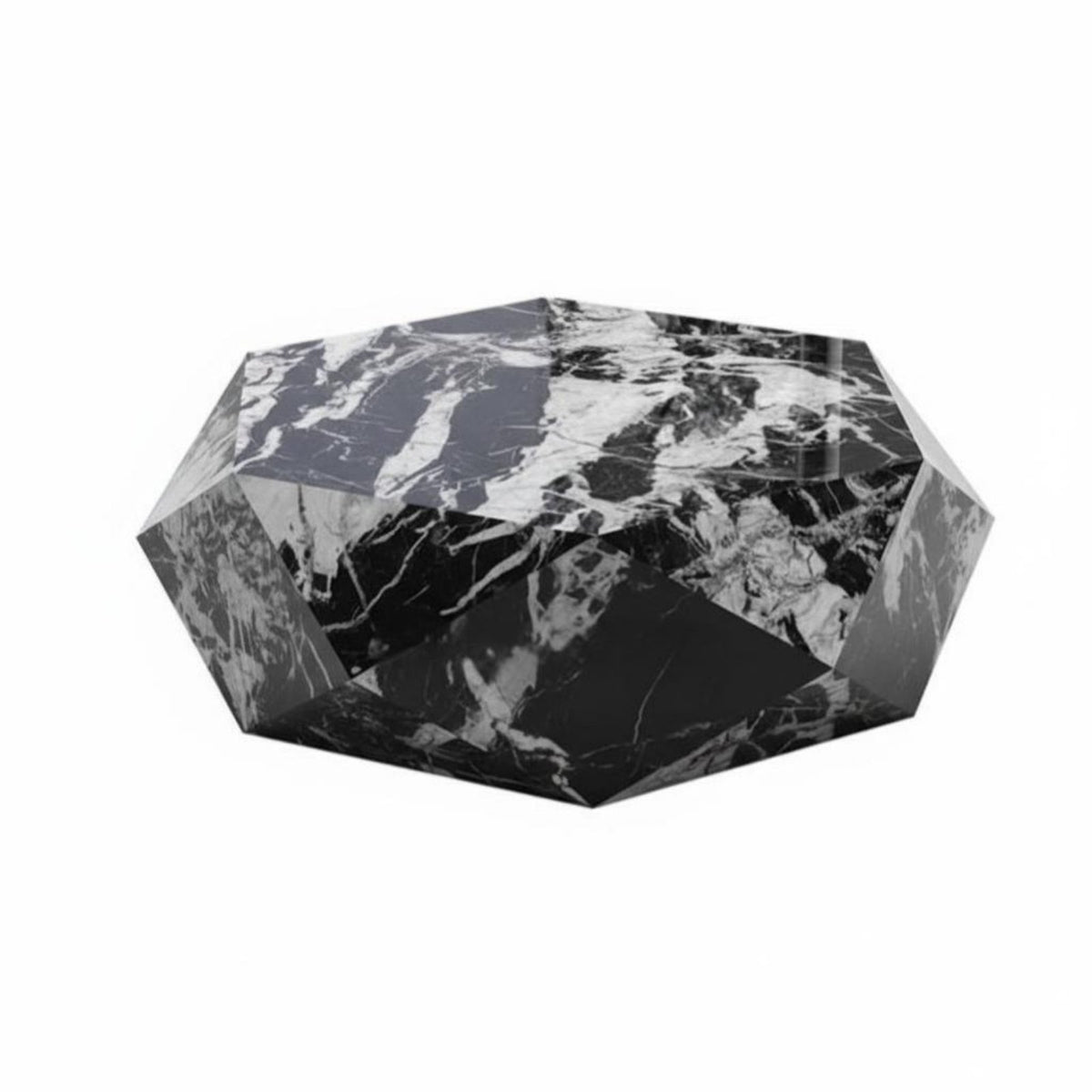 Minimalist design Faceted Pedestal Table Modern Design Living Room Furniture Italian Inspired Sculptural Base for Interior Designers, Apartment Dwellers, Art aficionados, Villa, Lounge Area, Reception Hall, Office