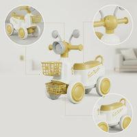 Ridepush-Along Toy with Basket Ridepush-Along Toy Stable Foot-to-Floor Car for Young Children, Kids, Indoor, Playroom