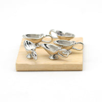 5 Pieces Miniature Gravy Boat Collectible Dollhouse Gravy Boat Silver Dollhouse Tableware for Crafters, Diorama