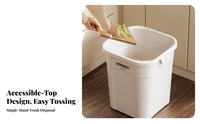 Plastic Trash Can Basic Design Plastic Garbage Can Lidless Top Wastebasket Modern Minimalist Waste Basket Long-Lasting