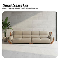 L-Shaped Corner Sofa Genuine Leather Upholstery Configurable Block Sofa Nordic design Living Room Seating for Families, Apartment Dwellers, Lounge Area