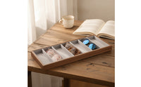 Eyeglass Display Tray Wood-Grain Sunglasses Tray Glasses Holder Soft-Lined Eyewear Organizer Safeguarding for Retailers, Dresser