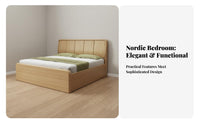 Nordic Design Bed Sturdy and Resilient Solid Wood Foundation Bed High Load Capacity Bedroom Furniture for Couples, Homeowners, Apartment, Guest Room