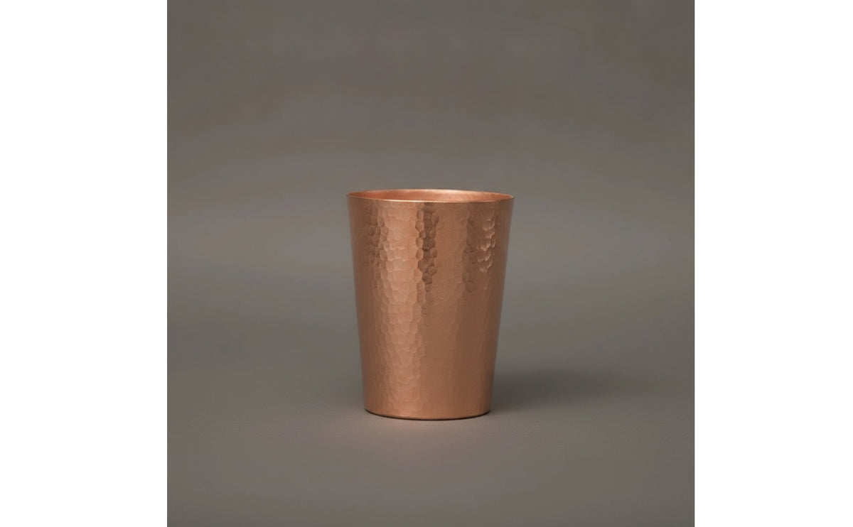 Copper Cup with Hammered Exterior Reusable Water Cup Minimalist for Desk