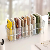 Phone Case Organizer Clear Phone Case Holder Divider Tray Transparent Multi-Slot for Collectors, Desk, Drawer