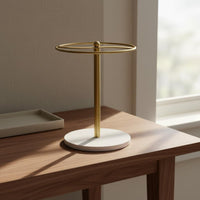 Creative Wood Base Eyewear Stand Home Decor Metal Sunglass Rack Rust-Resistant Desktop Sunglasses Display Stand Space-Saving for Desk, Countertop