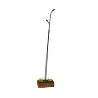 1:64 Scale Double-Head Street Lamp Model Resin and Metal Battery-Powered Lamp Model Slim Pole Miniature Street Light Plastic Parts
