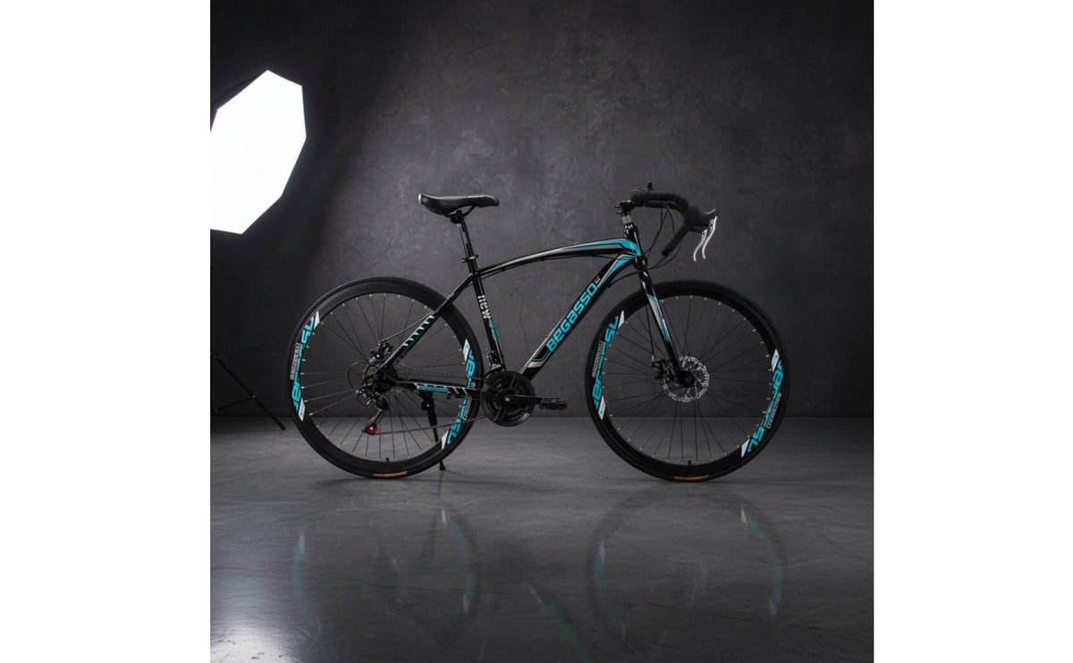 Design 700c Road Bike High-Carbon Steel Frame Disc Brake Road Two-Wheeler Drop Bar Gravel Bike for Adults, Commuters, Beginners, Commuting, Fitness