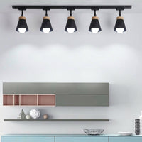 Ceiling Lights for Living Room and Kitchen Lighting, Pack of 5 Directional Lighting Fixtures with E27 Bulb Base, LED Track, Non-Dimmable Style