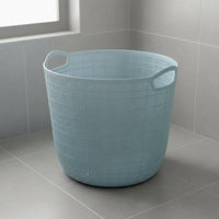 Large Capacity Plastic Laundry Basket Breathable Design Mesh Clothes Hamper Long-Lasting PP Material Round Organizer Basket with Handles for Bathroom