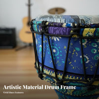 Rich Resonant Sound Djembe Drum Early Education Tool Percussion Instrument Portable Rope Tuning System for Beginners, Children, Musicians, Music Class, Live Performance, Home Practice, Jam Sessions