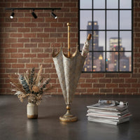 Iron Umbrella Stand Gilded Bronze Finish Trim Vintage Umbrella Holder Stable