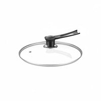High Temperature Resistant Tempered Glass Wok Lid Food-Grade Materials Universal Glass Pot Lid Anti-Scald Handle for Home Cooks, Restaurant
