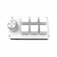 Programmable Keypad with Knob Plug and Plug and Use 6Key Macro Pad Portable Mechanical Macro Keypad for Designers, Gaming Enthusiasts, Drawing