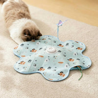 Flower-Shaped Cat Toy Soft Rotating Butterfly Rod Self-Play Electric Cat Teaser for Cats