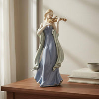 Ceramic Lady Figurine European Style Ceramic Woman Statue Elegant Design Woman Figurine for Entryway