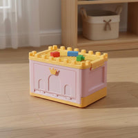 Kids Toy Storage Box Large Capacity Front Opening Toy Bin Dustproof Lid Foldable Kids Organizer for Young Children, Playroom, Nursery