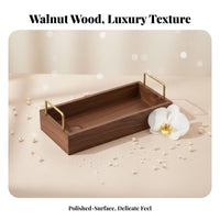 Wooden Valet Tray Natural Wood Grain Nightstand organizer Elegant Design for Bedroom