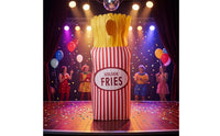 French Fries Single Size Costume-Size Fries Costume Loose Fit for Adults