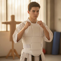 Fighting Arts Chest Protector Close Fit Sparring Vest with Straps Padded Chest Protector with Back Strap for Fighters, Gym