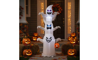 Stacked Ghost Stack with Pumpkin Container Self-Inflating Ghost Inflatable with Candy Container Lighted Inflatable Decoration Tall for Families