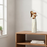 Girl Figurine with Canine Sentimental Female Figure with Canine Figurine Decorative for Collectors, Bookshelf, Memorial Display, Bedside Table