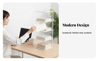 Space-Saving Desktop Book Organizer Minimalist Design Wireframe Book Organizer Multi-Purpose Tabletop Shelf Sturdy Construction for Children, Students, Office Workers, Desk, Study Room, Bedroom