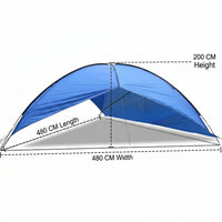 Blue Triangle Tarpaulin 480x480x200cm, Polyester Tarpaulin 2000mm Waterproof, Camping Tarp for Bushcraft & Outdoor Shelter
