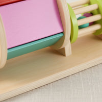 Developmental Wooden Toy with Roller Compact Rotating Drum Toy Multi-Sensory Baby Roller Educational for Tabletop