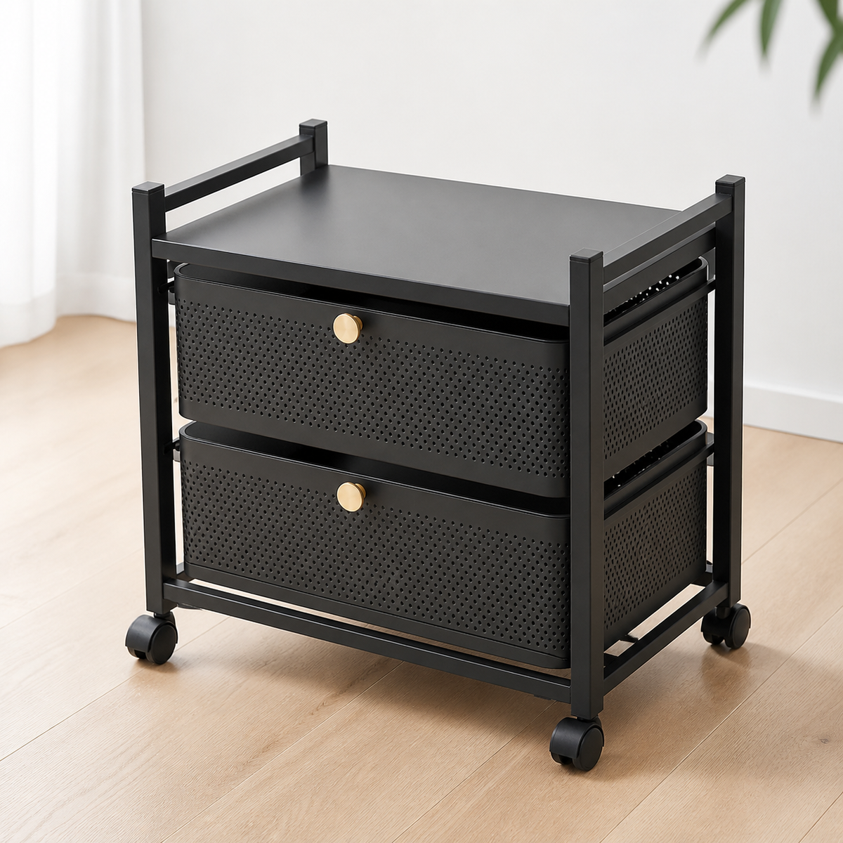 Metal Garage Storage Unit, 46cm Freestanding Garage Shelving with Drawer, White Metal Tool Trolley on Wheels for Workshop