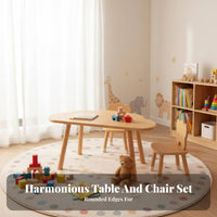 2 Pieces Sturdy & Safe Multi-Activity Table and Chair Set Easy to Easy-CleanShaped Play Set Rounded Corners kids' Furniture Built-in Storage for young children, Preschoolers, Daycare Providers, Nursery, creative activities, Classroom, Bedroom
