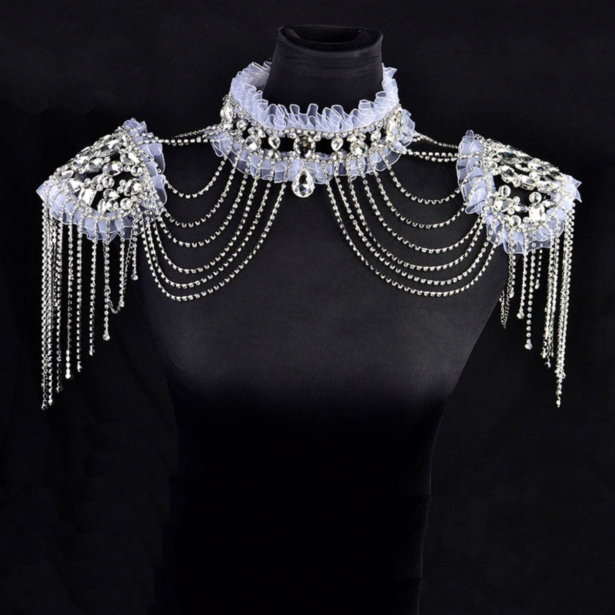 Bridal Shoulder Chain Electroplated Finish Rhinestone Shoulder Chain Dress Accessory for Wedding, Performance