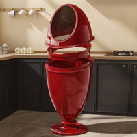 Slim Trash Can with Wheels Tall Trash Bin with Wheels Floor-Standing Mobile Garbage Can Plastic for Kitchen, Dining Room