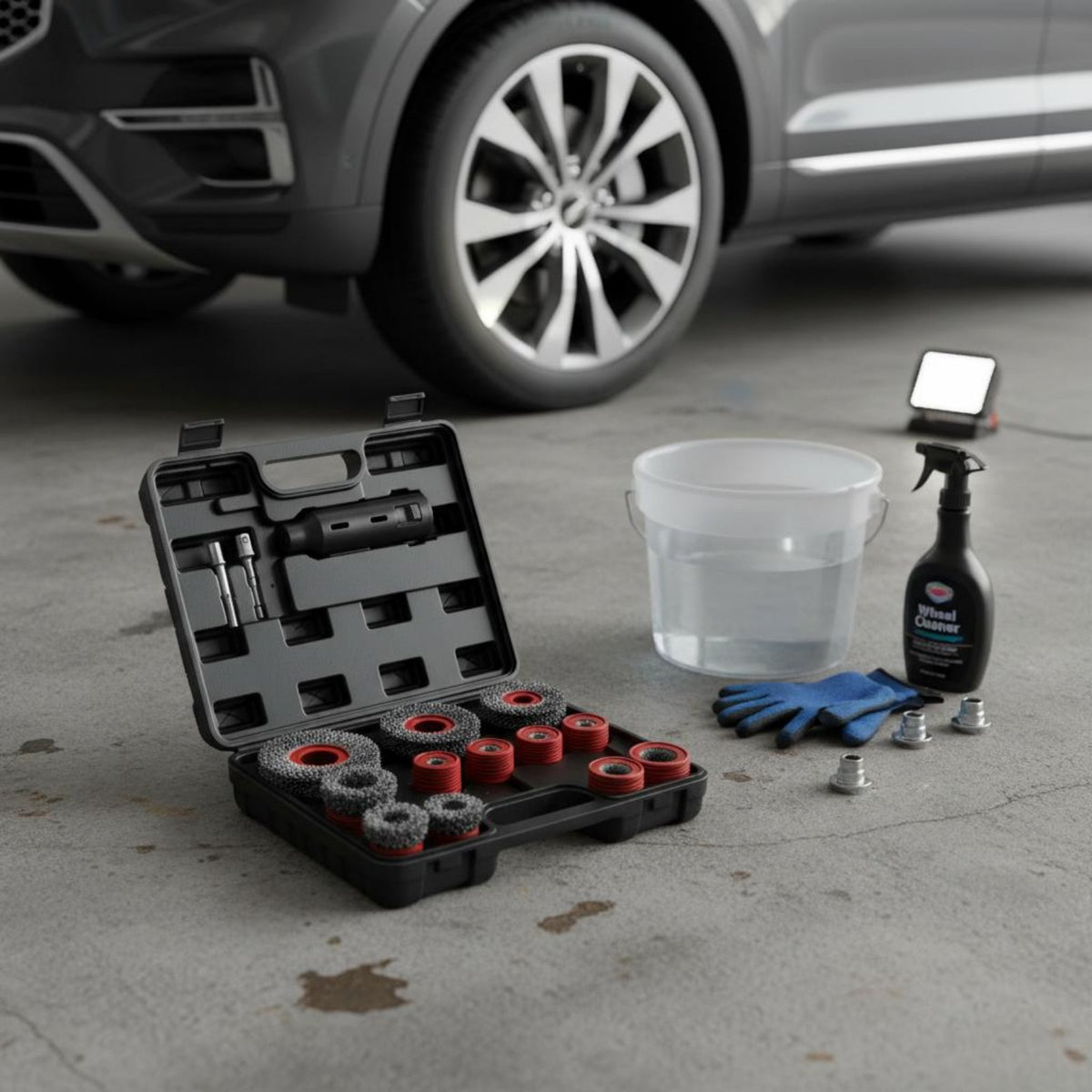 15 Pieces Tire Bolt Cleaning Wire Brush Heavy Duty Wheel Bolt Cleaning Brush Set Rapid-Swap Design Car Wheel Hub Polishing Kit for Auto Repair Shop