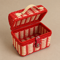 Storage Box, Korean Style, With Lid, 23x15x18cm, Synthetic Fiber, Desk, Laundry Basket