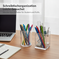 INS Style Acrylic Transparent Pen Holder for Desk Organization