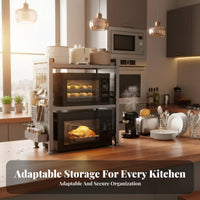 Expandable Microwave Stand Extendable Design Countertop Shelf Non-Slip Feet
