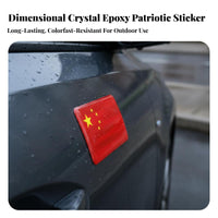 Scratch Cover Five-Star Red Flag Car Badge Strong Chinese Flag Car Sticker Waterproof for Patriots, Truck Owners, Night Driving