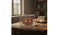 Miniature Clear Acrylic Display Case Shielding Cube Display Case High-Quality Dustproof Showcase Portable for Hobbyists, Bookshelf
