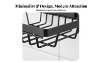 Drillno-Drill Installation Corner Basket No Drilling Corner Holder Waterproof Shower Shelf Space-Saving for Homeowners, Students, Families, Restroom, Dorm Room, Kitchen
