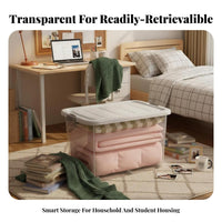 Clear Wheeled Container with Lid Stackable Design Wheeled Tote container long-lasting