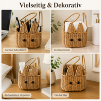 Square Storage Basket, Woven Basket 16x16x17cm, Shelf Baskets with Handles, Small Basket for Shelf, Kitchen, Bathroom, Toys