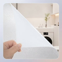 Window Film for Frosted Privacy in Your Home Office or Living Room, Opaque PET Material with No Glue, Pure White Frosted Style, Tool Included