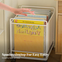 Wheeled Organizer container With casters Rolling Storage Crate Stackable for Study Room