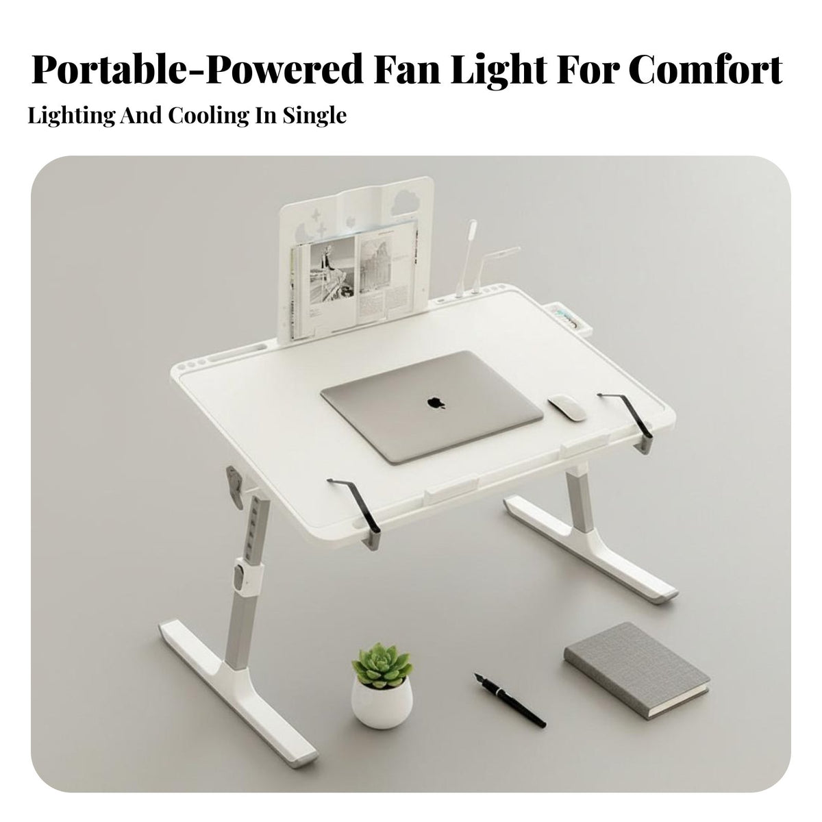 Space-Saving Folding Laptop Table with Device holder adaptable Foldable Bed Tray with beverage Holder Lightweight Lap Desk No Assembly Required for Students, telecommuting Workers, Bedroom, Dorm Room, Home Office, Floor
